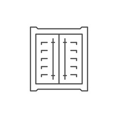 Container door line outline icon