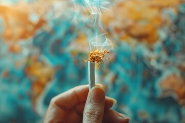 World No Tobacco Day concept emphasizes antismoking campaigns through creative visuals, Sharpen banner template with copy space on center