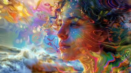 A digital artist using a neural style transfer tool to transform photos into unique pieces of artwork