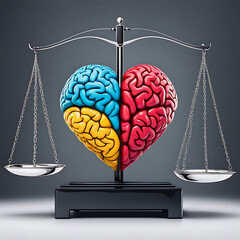 Illustration depicting the balance between heart and brain, symbolizing emotional intelligence and rationality