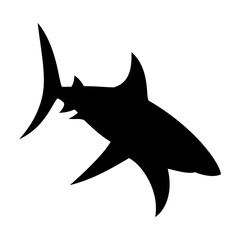 Shark silhouette flat illustration on isolated background