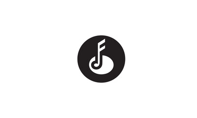 
Music logo black simple flat icon on white background