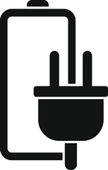 Save plug full energy icon simple vector. Acid electric low. Bank refill status