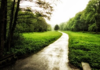 Obraz premium Bezruč valley in Chomutov during the rain