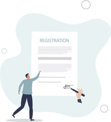 businessman success sign company document .flat vector illustration.start new business