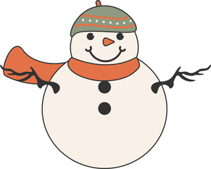 Christmas Snowman Illustration