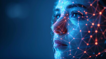 Illustration of facial recognition technology using AI to identify individuals