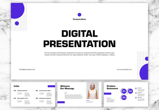 Purple and White Business Digital Presentation