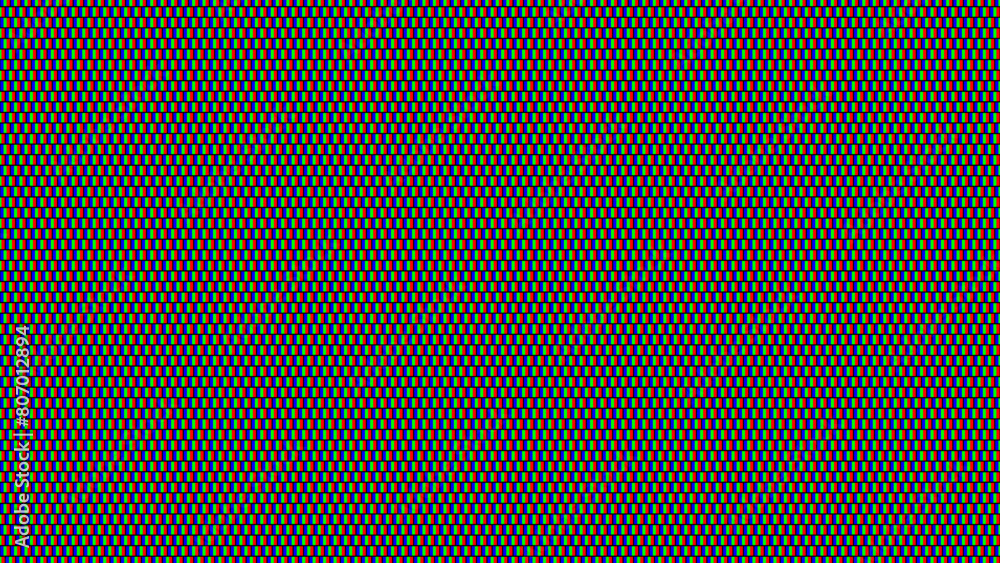 Aufkleber analog tv screen close up texture. rgb led panel pixels. red green blue dots. monitor macro lights o