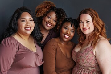 Obraz premium fat women joyful group portrait