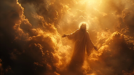 Obraz premium Beautiful silhouette of the risen Jesus Christ 