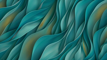 Abstract Teal Waves Texture Digital Art Background