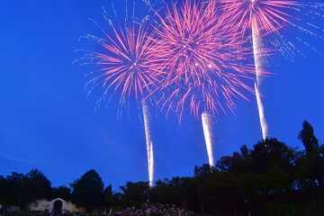 花火　打ち上げ花火　花火大会　岡山　おかやまフォレストパーク　ドイツの森