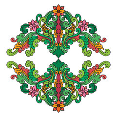 Floral traditional ornament Hand drawn illustration vector