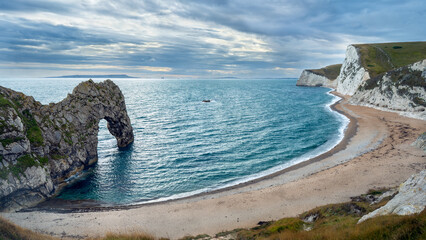 Durdle Door on a cloudy day