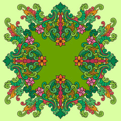 Floral traditional ornament Hand drawn illustration vector