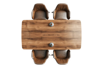 Top view of dinning table isolated on transparent background