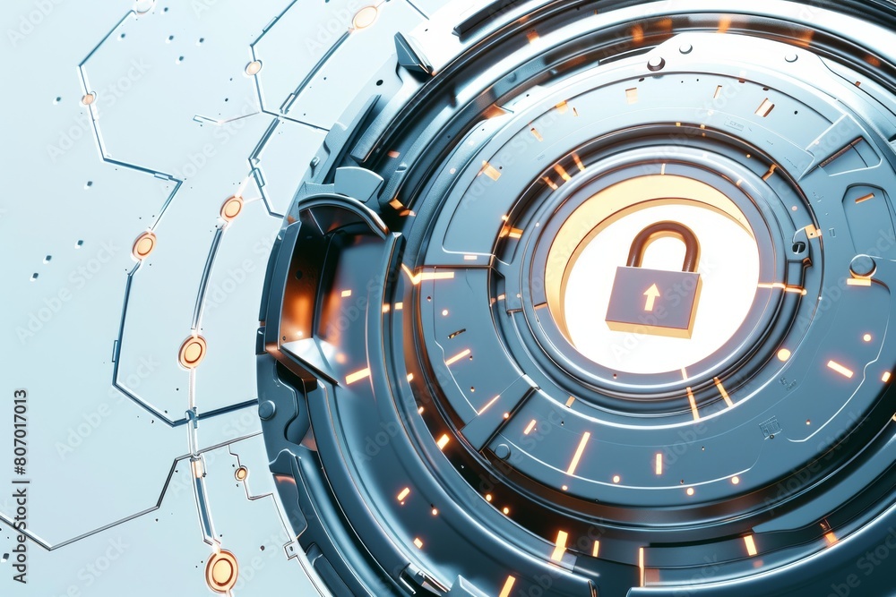Poster online device security leverages technology to protect app privacy, with strong encryption and secur