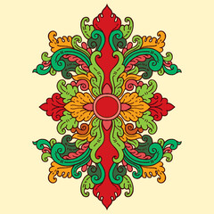 Floral traditional ornament Hand drawn illustration vector