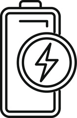 Full battery charging icon outline vector. Volt strength. Full capacity