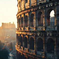 The round Colosseum in Rome, ai-generatet