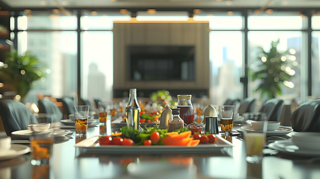 Photo realistic departmental celebration luncheon concept: A team celebrates project success with a festive luncheon to honor achievements and milestones   Adobe Stock concept