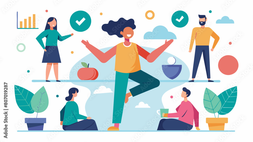 Aufkleber engage in dynamic discussions and workshops on the importance of balance in your physical and mental