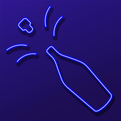 champagne neon sign, modern glowing banner design, colorful modern design trend on black background. Vector illustration.