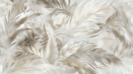 Elegant White Feather Texture Background for Serene Design