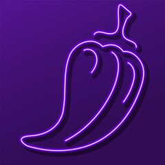 Obraz premium pepper neon sign, modern glowing banner design, colorful modern design trend on black background. Vector illustration.