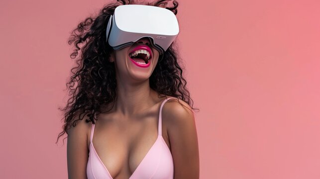 Woman in bra with blindfold