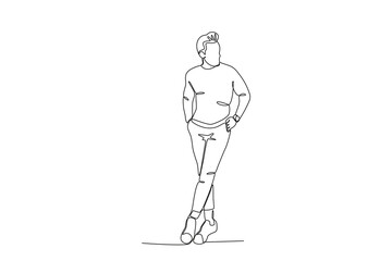 Continuous one line drawing of Men wearing plain long-sleeved shirts. Stylish accessories man and women. Dynamic one line draw graphic design vector illustration
