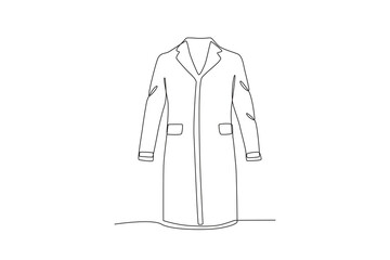 Continuous one line drawing of women_s coat jacket. Stylish accessories man and women. Dynamic one line draw graphic design vector illustration
