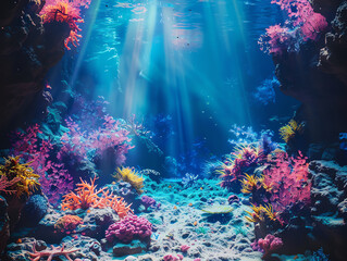 Explore the hidden depths of a luminous coral reef