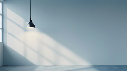 Modern Minimalist Pendant Lamp with Window Shadows on Wall