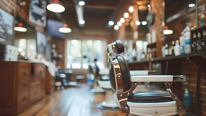 Barber Salon with Blurred Background, Empty Space Decor, and Product Advertising. Concept Barber Salon, Blurred Background, Empty Space Decor, Product Advertising
