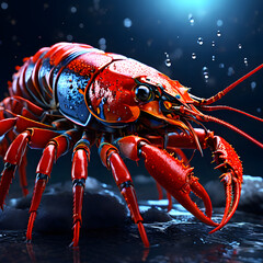 red lobsters for a luxurious meal, ai-generatet