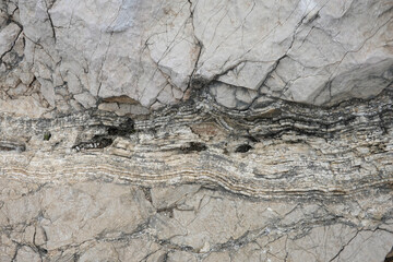 Texture et strates dans un rocher