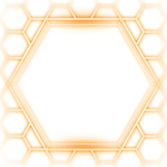 orange frame hexagon neon light