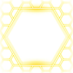 yellow frame hexagon neon light