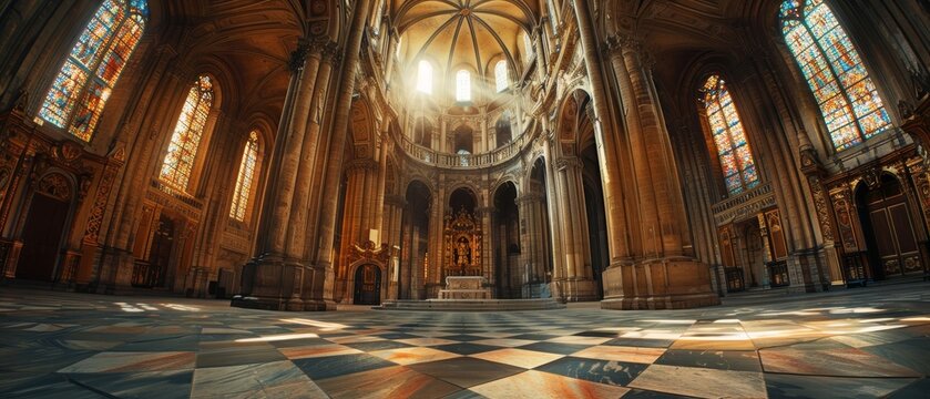 Capture a majestic cathedral with a warped