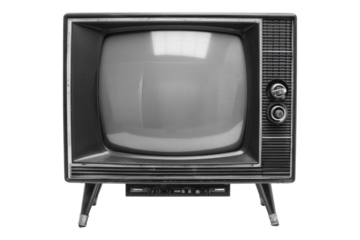 Vintage television isolated on transparent background