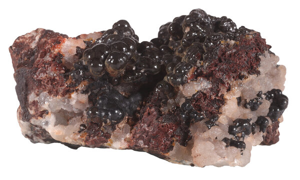 Goethite mineral stone isolated on white background. Mineralogy stones gem concept.