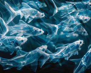 Zoom in on a school of translucent