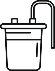 Liposuction procedure pot icon outline vector. Beauty shape. Clinic cell reduction