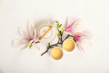 Tea Ceremony with Magnolia Blossoms