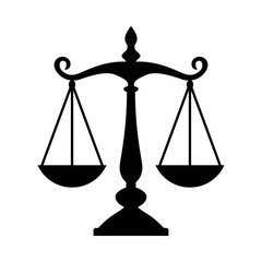 Flat illustration of scales silhouette on isolated background