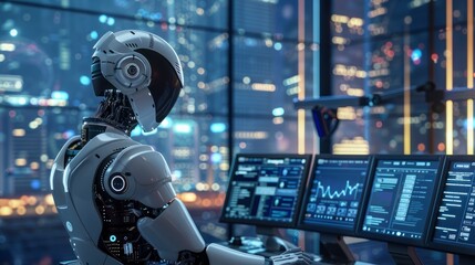 A Data Analyst Uses Ai Technology For Data Analysis And Chatbot Interactions, Background HD For Designer        