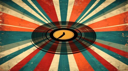 Old vinyl record on a grunge background. Retro music concept. Abstract grunge music background