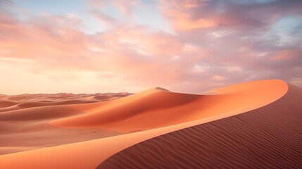 Fototapeta na wymiar Beautiful panoramic view of the Sahara desert at sunset.